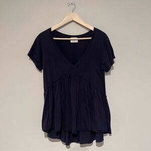 Anthropologie Peplum Top - Navy